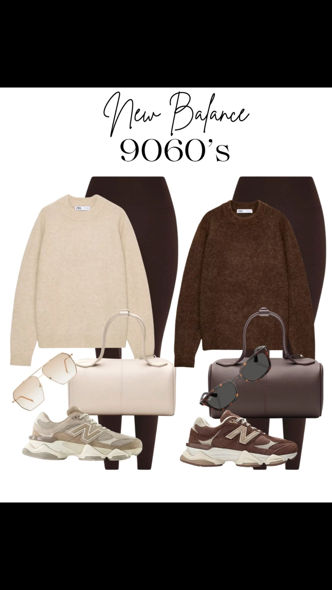 New-in new balance 9060’s 🤎

Tags: new in Zara crewneck sweater, Varley brown leggings, new balance taupe & brown sneakers, aviator sunglasses, Ray ban sunnies, Freja nyc leather bag, errands outfit, weekend look, fall fashion, autumn outfit, school run 

#LTKItBag #LTKStyleTip #LTKShoeCrush