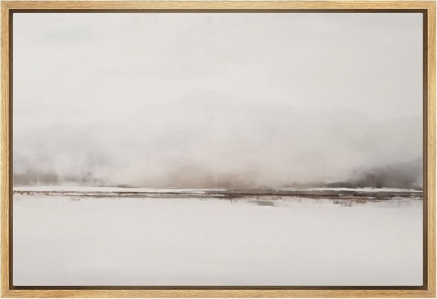 SIGNLEADER Framed Canvas Print Wall Art Minimalist Abstract Landscape Neutral Toned Misty Nature ... | Amazon (US)