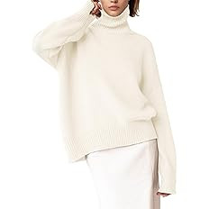 YKR Women's Turtleneck Sweater Chunky Long Sleeve Knitted Pullover High Low Hem Trendy 2024 Fall ... | Amazon (US)