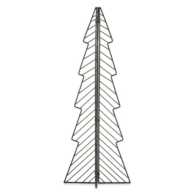 Medium Folding Black Wire Christmas Tree Decor, 24 in, by Holiday Time | Walmart (US)
