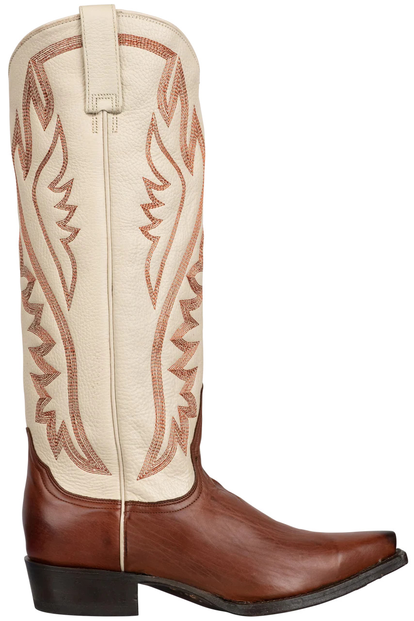 Stetson Women's Two-Tone Cream Leather Cowgirl Boots | Pinto Ranch | Pinto Ranch