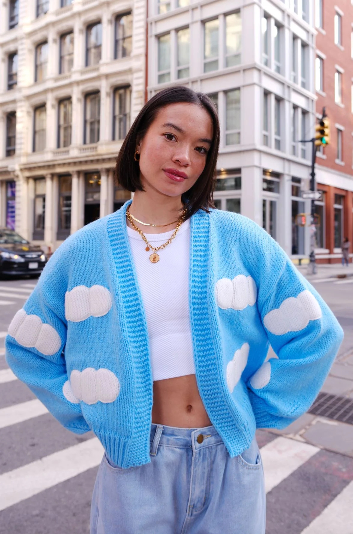 Cloudy with a Chance of Cuteness Sky Blue Puff Cardigan | Shop Now | Mure + Grand | Mulberry and Grand