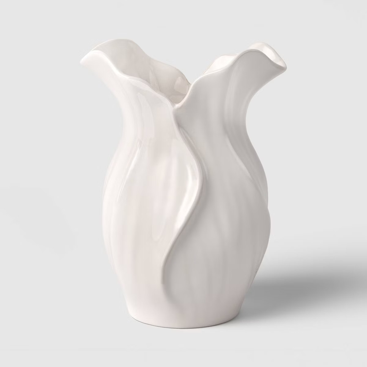 Sculpted Foliage Cream Ceramic Vase - Threshold™ | Target
