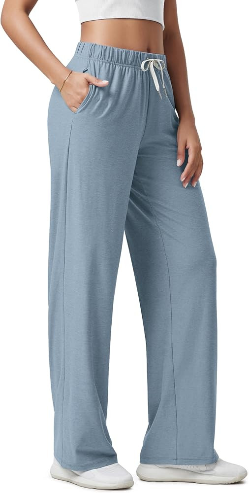 ODODOS Women's Straight Leg Pants Ultra Soft odSTRATUM Tech Relaxed Casual Pajama Lounge Pants wi... | Amazon (US)