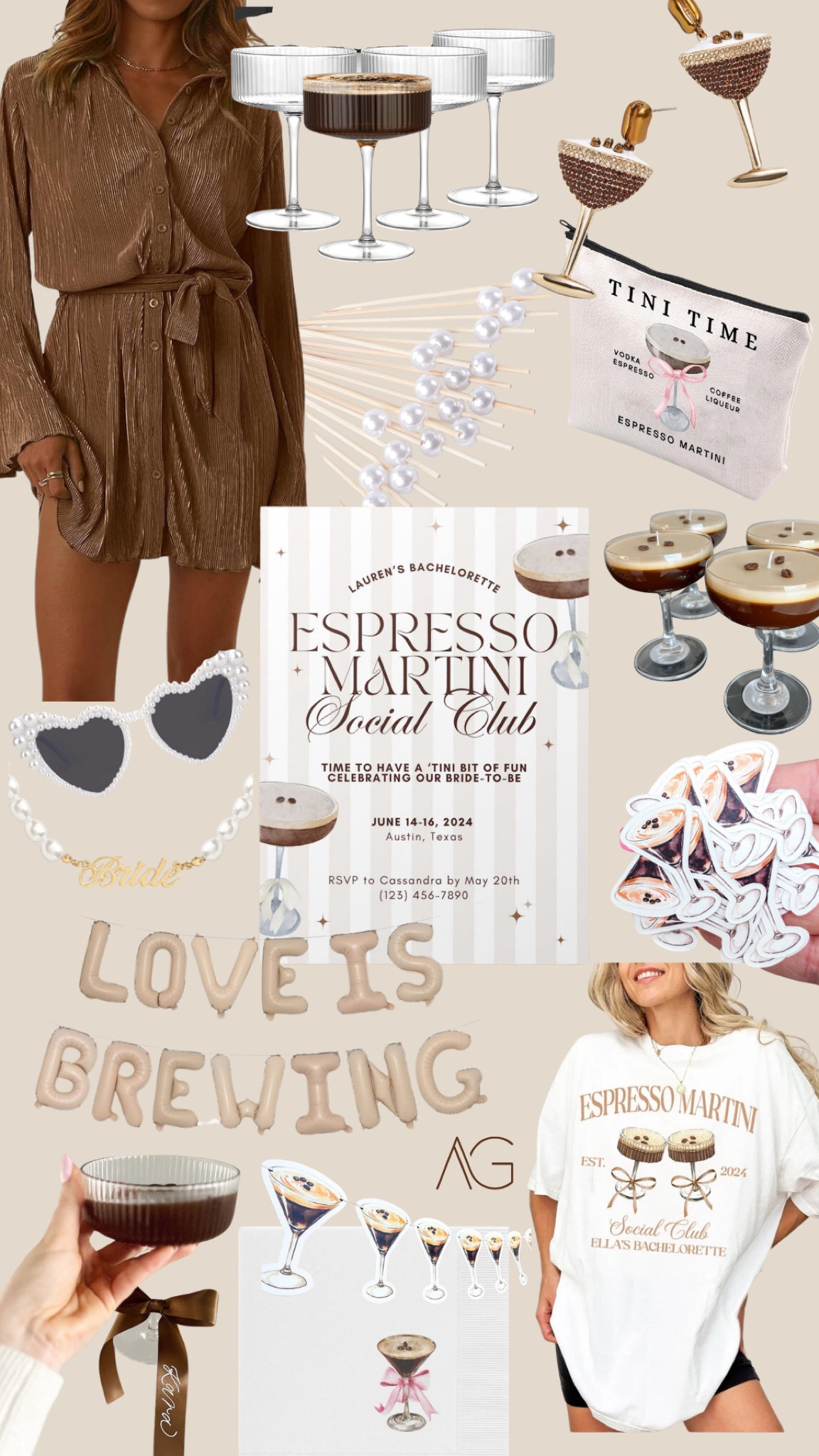 Espresso Martini Bachelorette Party Theme! Love is brewing for this coffee loving bride! Bridal outfits and decor you need to get the party parted! 

#LTKWedding #LTKStyleTip #LTKParties