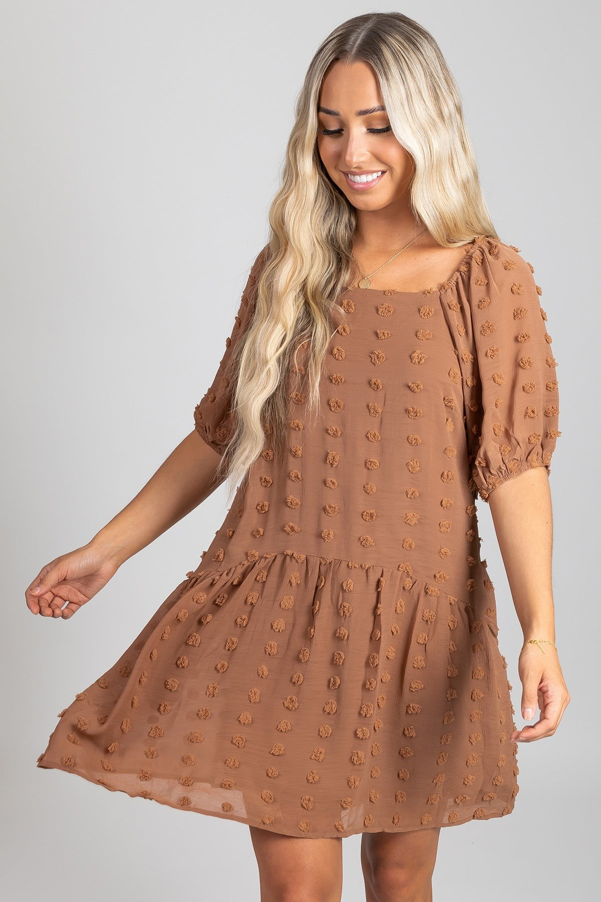 Whatever Happens Swiss Dot Mini Dress | Bella Ella Boutique, LLC