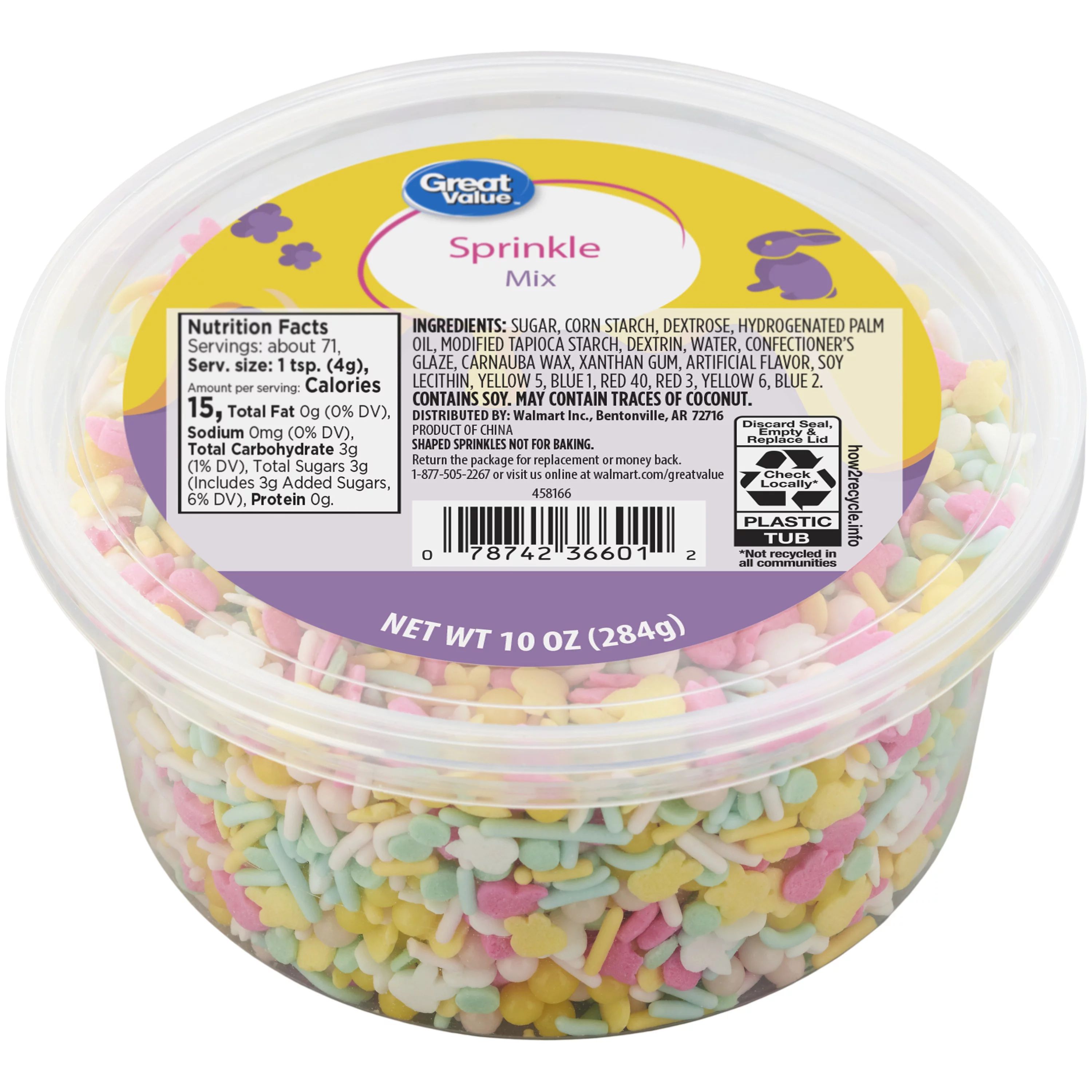 Great Value Easter Bunny Sprinkles Mix, 10 oz. | Walmart (US)