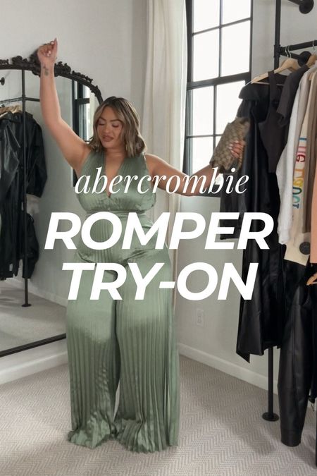 Abercrombie romper try-on in size large! 

#LTKstyletip #LTKwedding #LTKmidsize