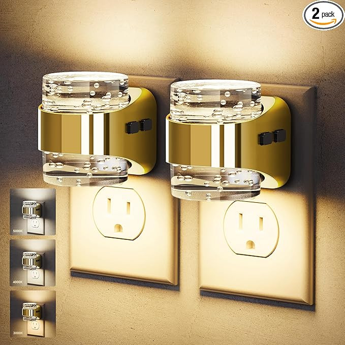 JandCase LED Night Light, Golden Bubble Night Lights Plug into Wall, [2 Pack]Night Light3000K/400... | Amazon (US)