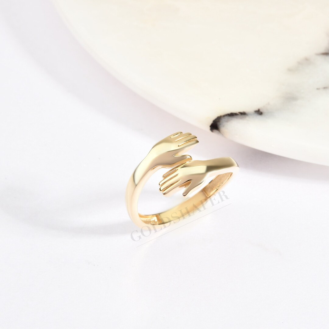 Hug Ring, 14K Real Gold, Handmade Ring, Love Ring, Engagement Ring, Wedding Ring, Birthday Gift, ... | Etsy (US)