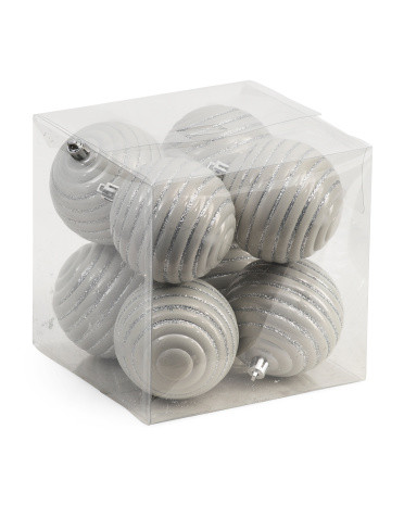 8pc 80mm Striped Ornaments | TJ Maxx