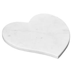 Simon Pearce Modern Classic White Marble Heart Cheese Board | Kathy Kuo Home