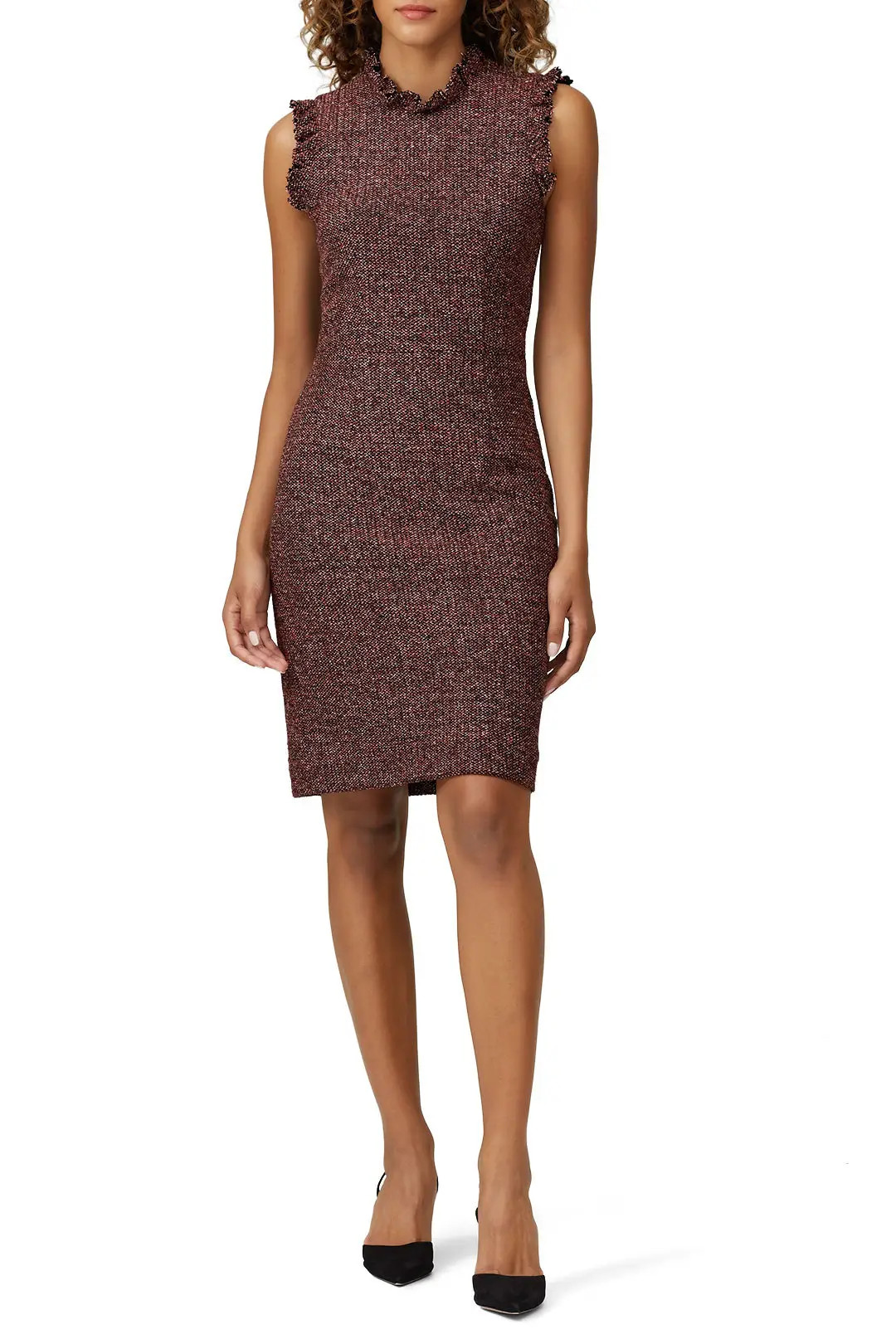 Red Sleeveless Tweed Dress | Rent the Runway