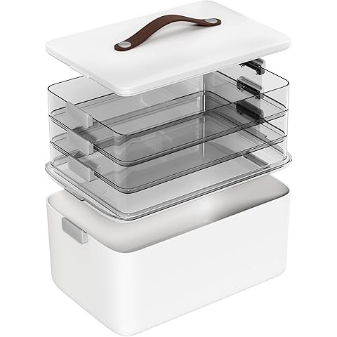 JOYBOS 3-Tier Medicine Storage Box Cabinet, Empty First Aid Kit Portable Medical Supply Organizer... | Amazon (US)