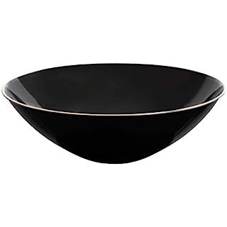 Plasticpro Disposable Organic Plastic Black Bowls With gold rim Round Medium Serving Bowl 58 ounc... | Amazon (US)