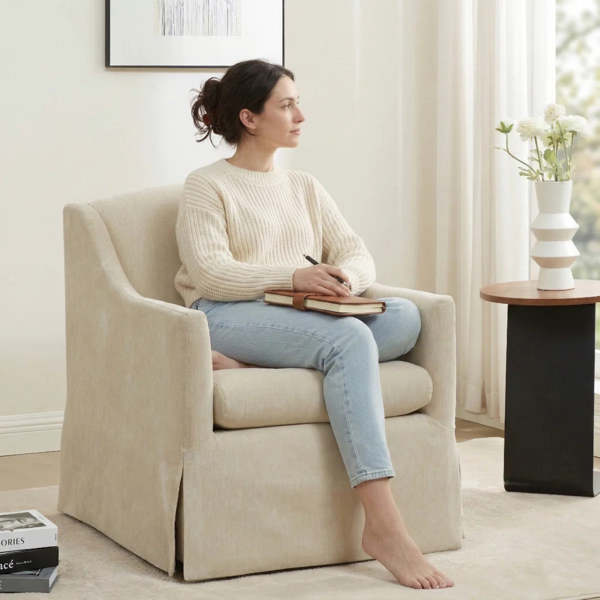 Ludlow Skirted Swivel Accent Chair | Wayfair North America