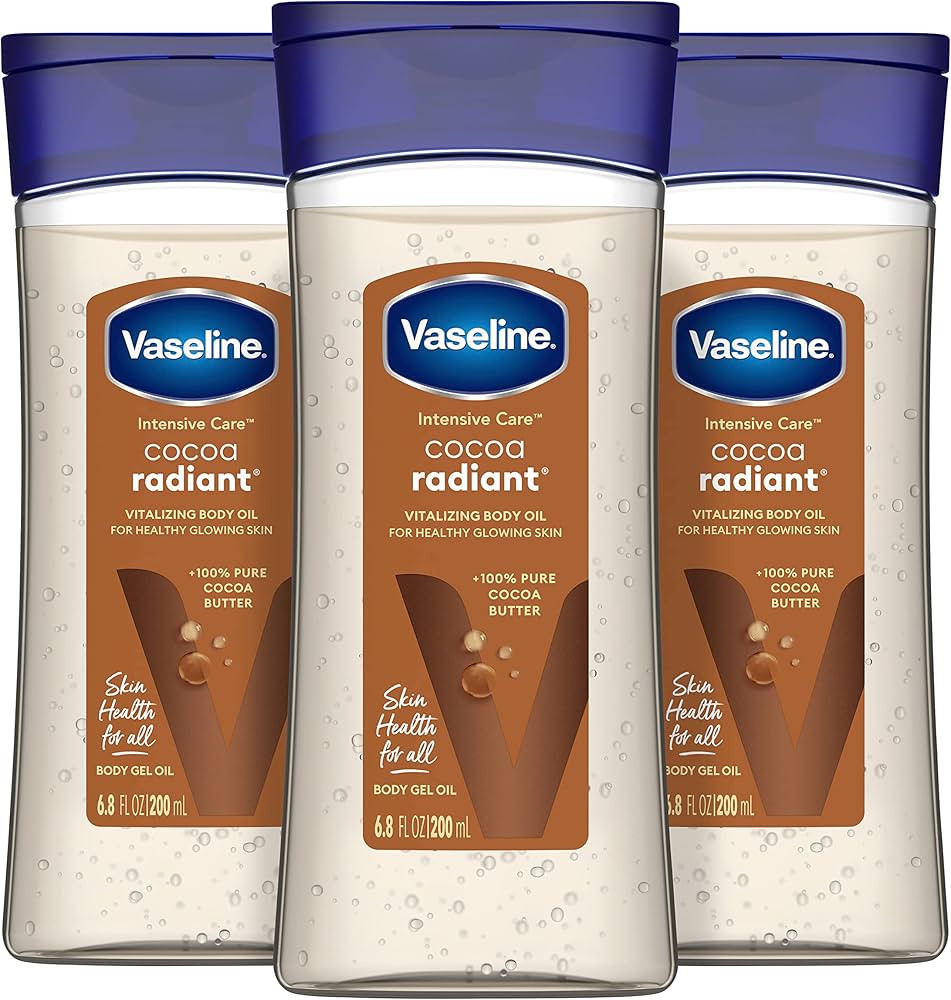 Vaseline Intensive Care Cocoa Radiant For Glowing Skin 3 Count Body Gel Oil Body Oil Made with 10... | Amazon (US)