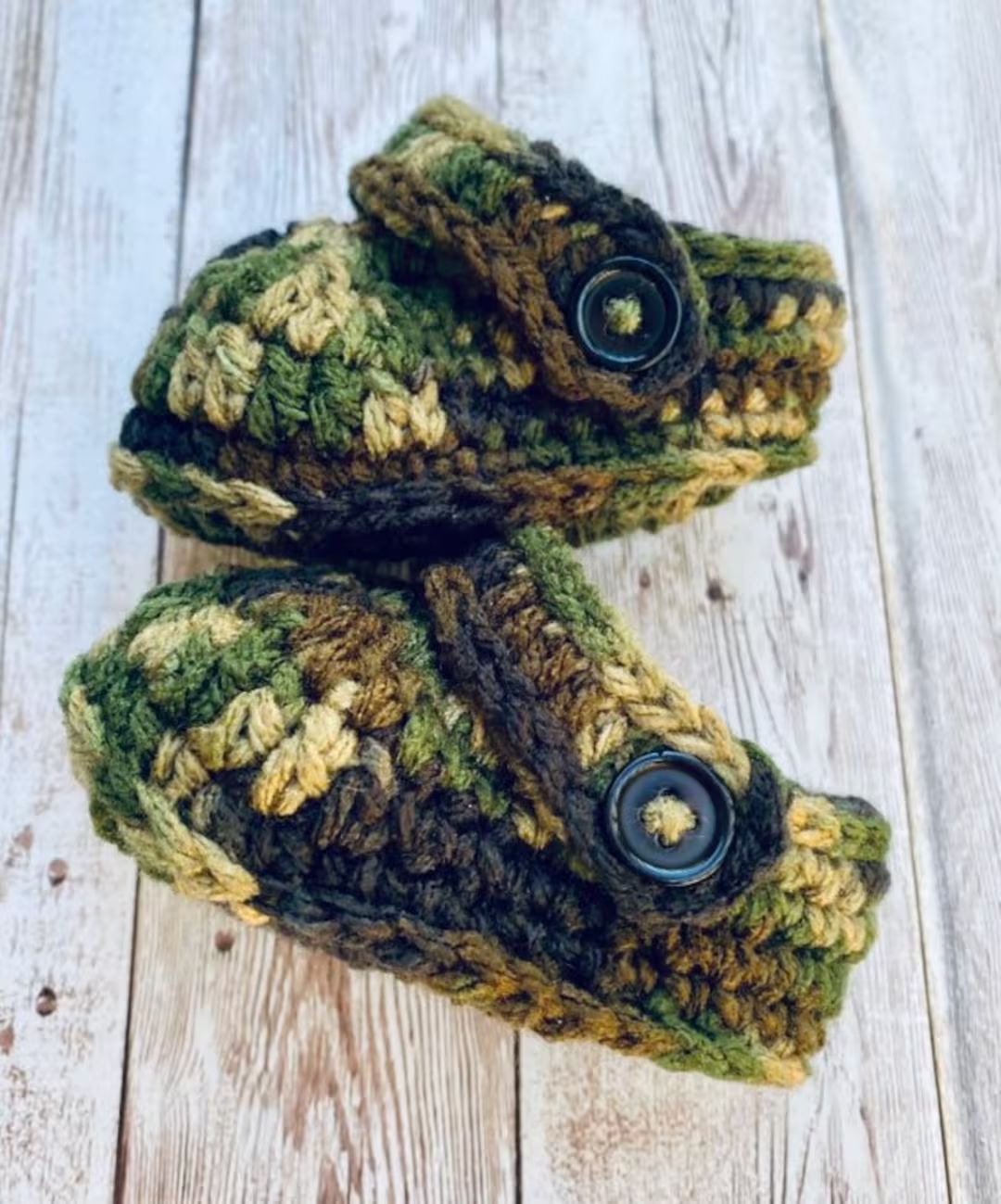 Crochet Infant Baby SANDALS Button Strap Croc CLOG Booties Camo // Size 3-12 Mos // Many Color Op... | Etsy (US)