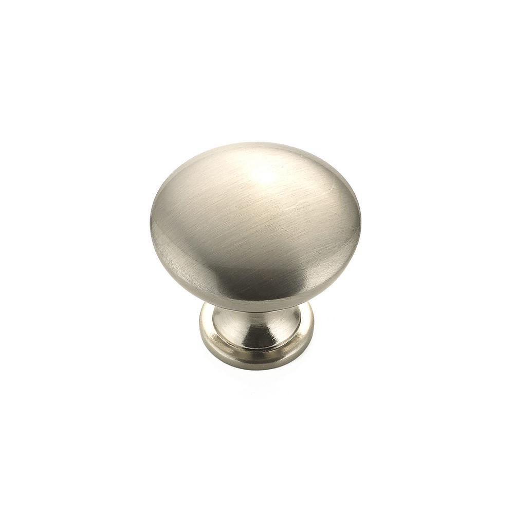 1-1/8 in. Brushed Nickel Contemporary and Modern Knob | The Home Depot