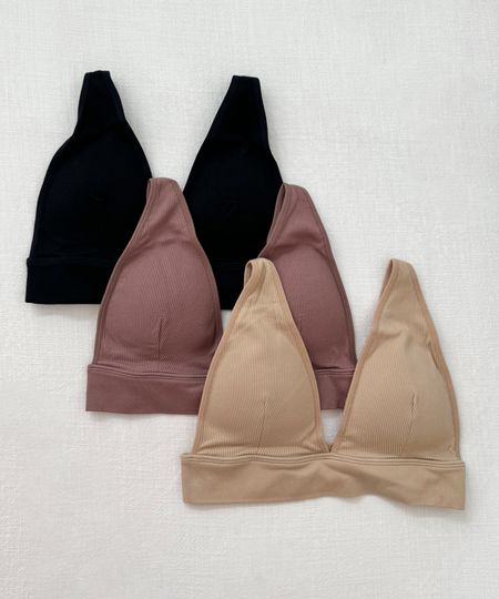 This 3-pack of ribbed bras from Amazon are EVERYTHING! Soft, stretchy, wireless, & supportive. 

#LTKfindsunder50 #LTKsalealert