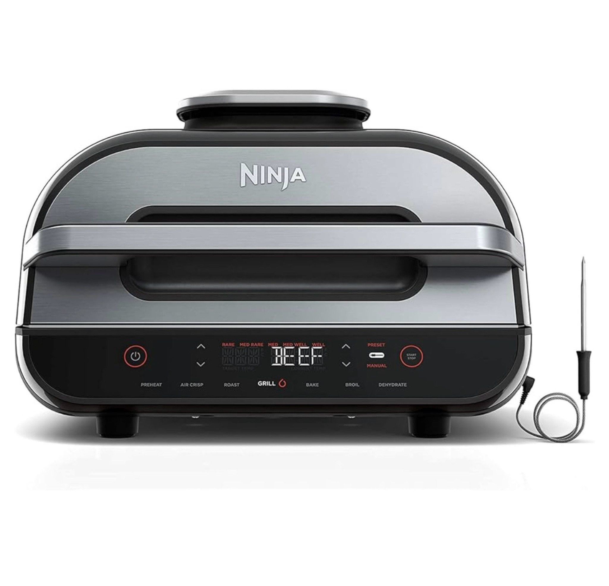 Ninja FG551 foodi 6 in 1 indoor grill, air fryer, roast, bake, broil and dehydrate. It also comes with a smart thermometer. #ninja6in1 #kitchenappliances #kitchenmusthaves 

#LTKxPrimeDay #LTKHome
