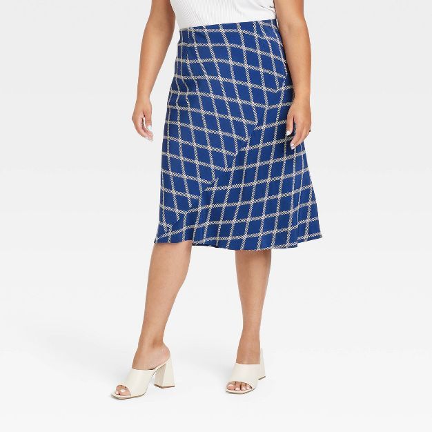 Women's Plus Size Bias Midi Skirt - Ava & Viv™ | Target