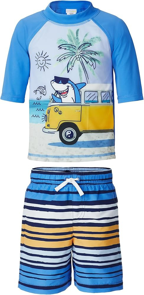 Saint Eve Toddler and Kids 2-Piece Swim Shirt and Trunks Swimsuit - Boys Rash Guard Bathing Suit ... | Amazon (US)