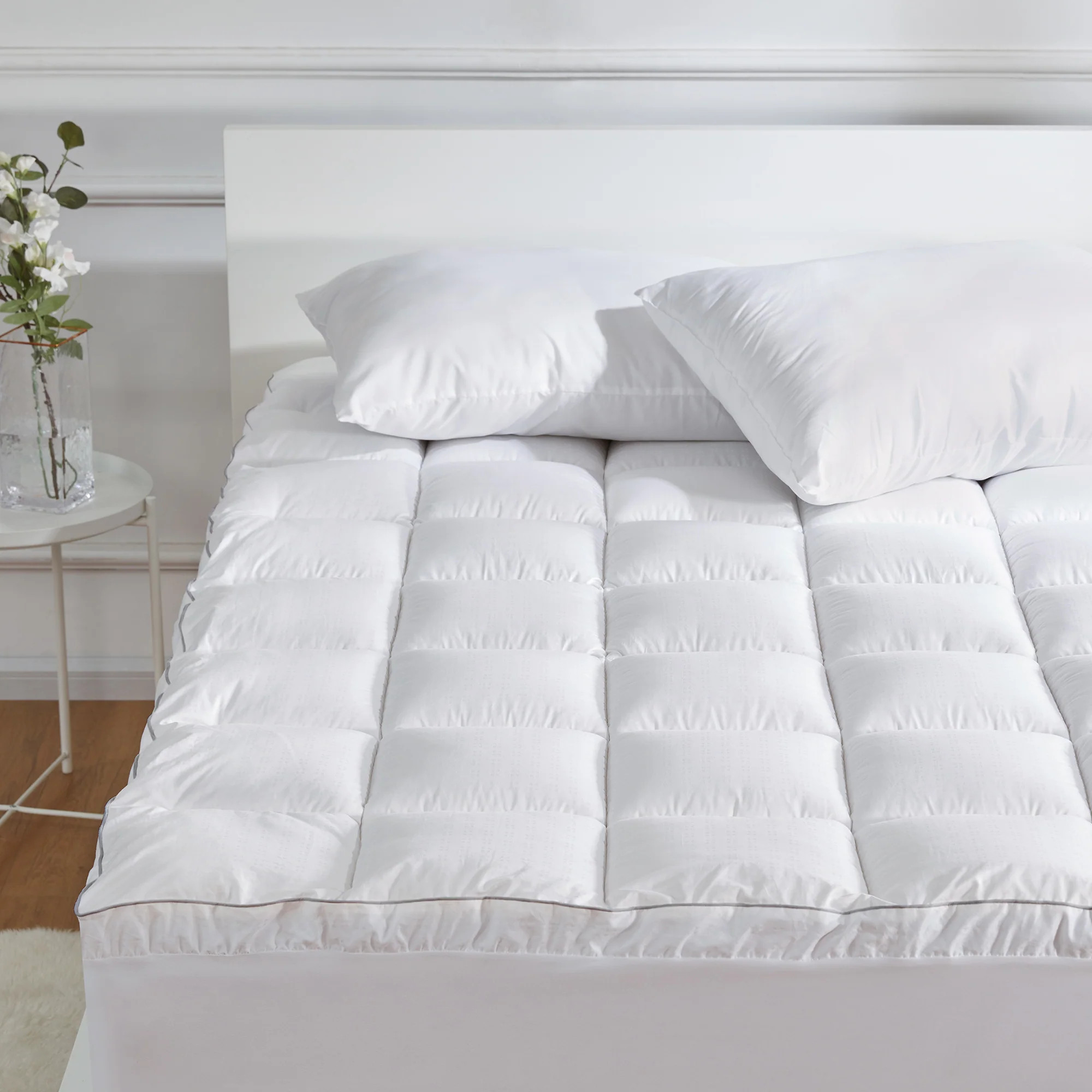 Luxury Thick Cotton Mattress Pad White | Sleep Zone