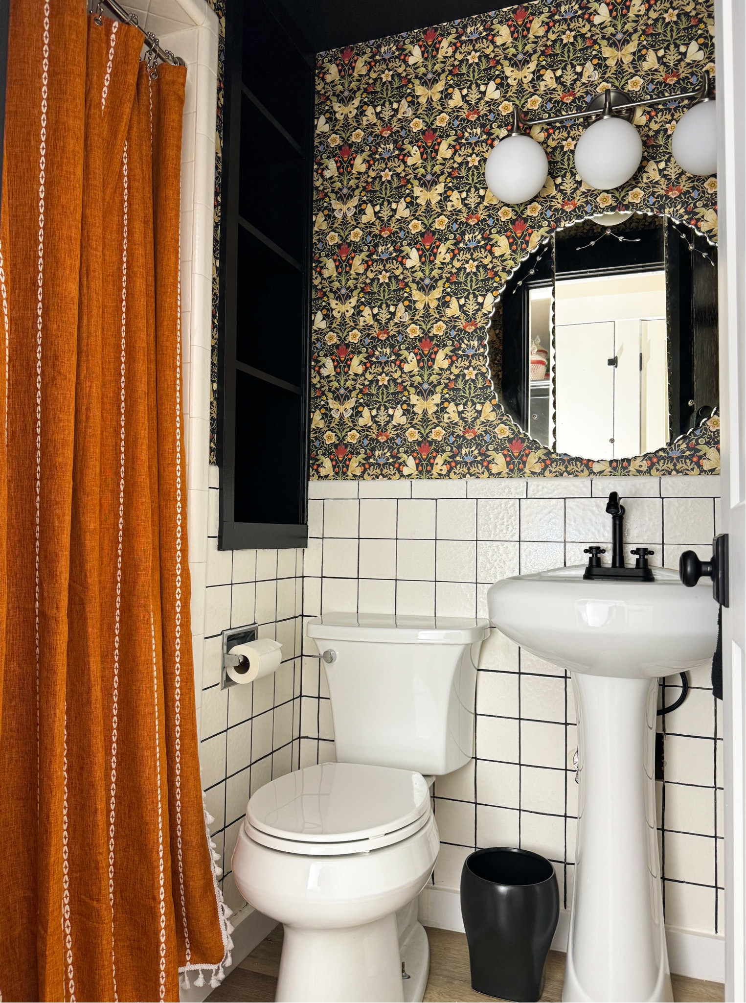 Affordable bathroom revamp that was a huge GLOW UP! Paint & Wallpaper went a long way! I’ve linked all the fixtures I added to this budget friendly make over! 

#LTKHome #LTKFindsUnder100