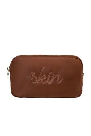 Stoney Clover Lane "skin" Embroidered Small Pouch in Espresso from Revolve.com | Revolve Clothing (Global)