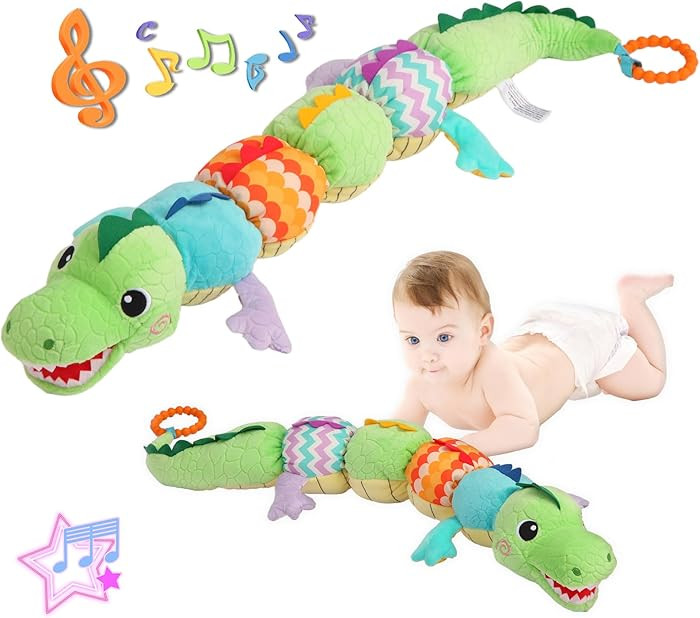 Baby Sensory Green Dinosaur Plush Musical Rattle Toy with Rustling Sounds for Infant 0-6 Months, ... | Amazon (US)