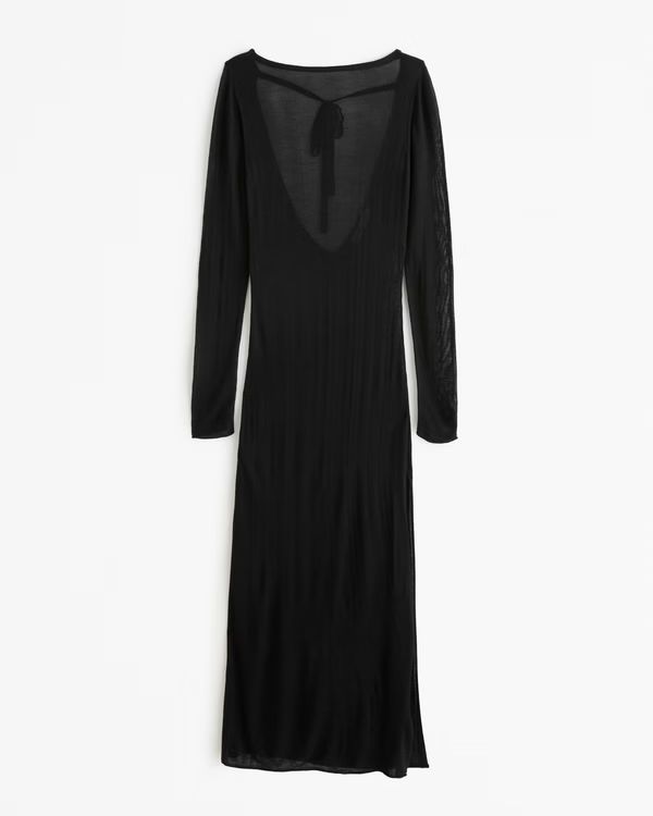 Women's Long-Sleeve Sheer Maxi Dress Coverup | Women's Swimwear | Abercrombie.com | Abercrombie & Fitch (US)