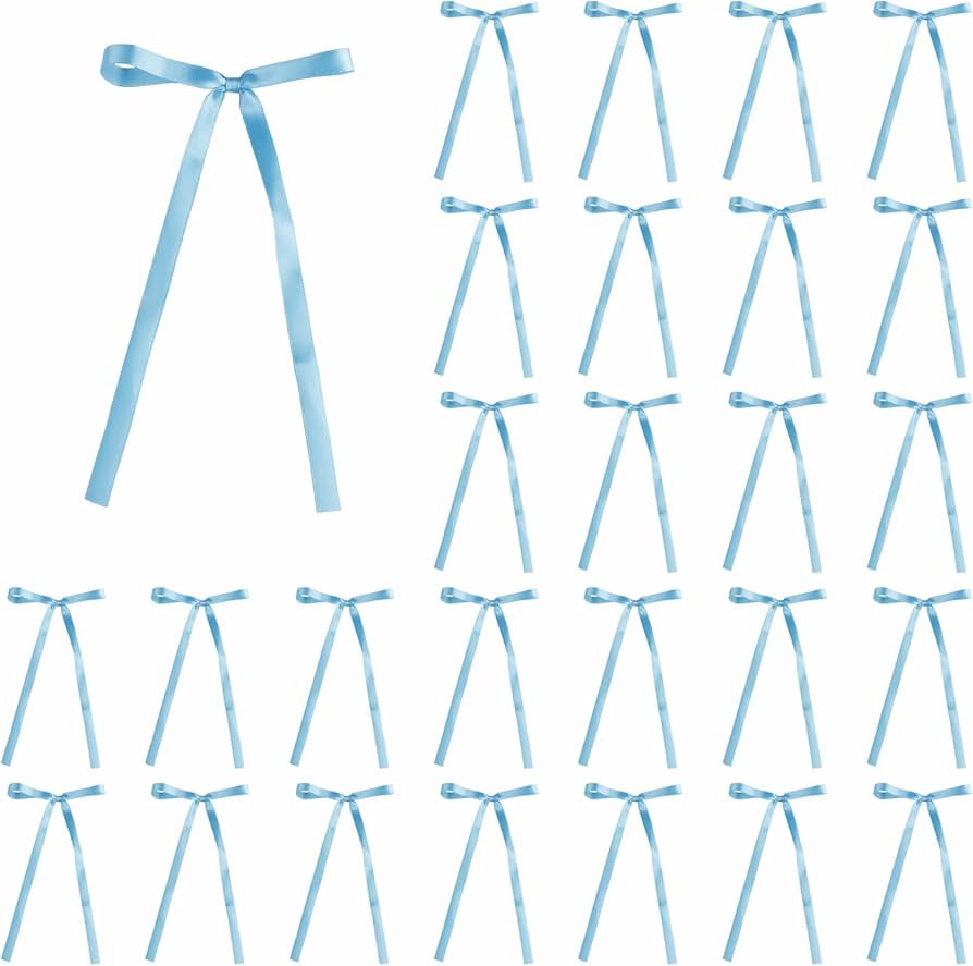 Meseey 30 Pcs Satin Bows with Twist Tie 5 x 7 Inch Pretied Premade Ribbon Bows for Tree Wreath Ga... | Amazon (CA)