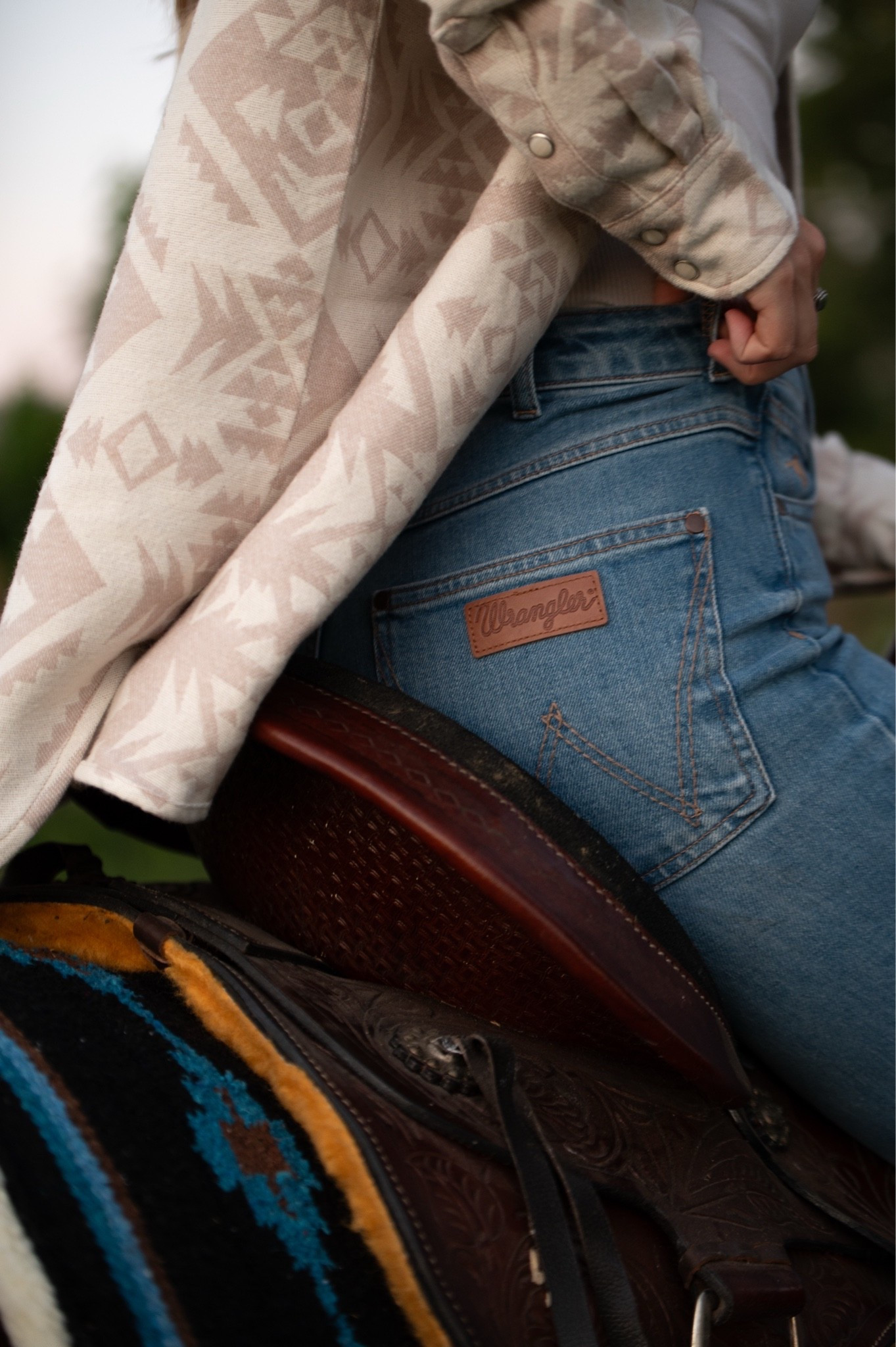 The new @Wrangler riding jeans???? 12/10 so good #ad the stretch makes them perfect for riding in first trimester

#LTKgrwm #LTKootd #LTKWorkwear