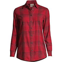 Blake Shelton x Lands' End Women's Flannel Boyfriend Fit Long Sleeve Shirt | Lands' End (US)