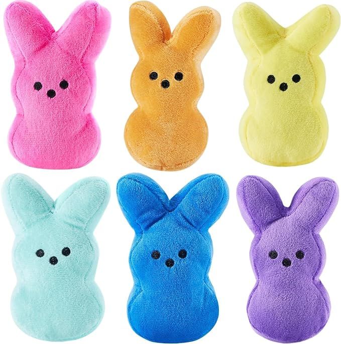 6 inches Easter Bunny Plush Toys Decorations Cute Animal Bunny Stuffed Doll Easter Basket Stuffer... | Amazon (US)