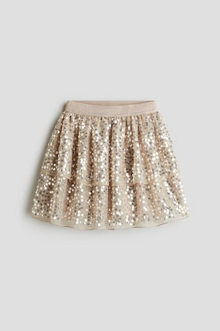 H & M - Sequined Tulle Skirt - Beige | H&M (US + CA)