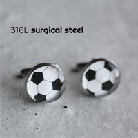 Soccer Ball Cufflink, Surgical Steel Cuff Link, Ball Sport Weddig Cufflink | Etsy (US)