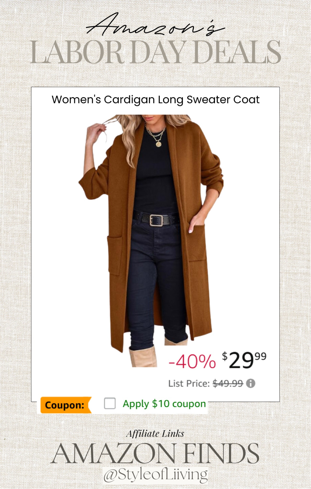 Amazon’s Labor Day deals! Women’s fall fashion long sweater cardigan coat. Outerwear. 

#LTKSeasonal #LTKFindsUnder50 #LTKSaleAlert