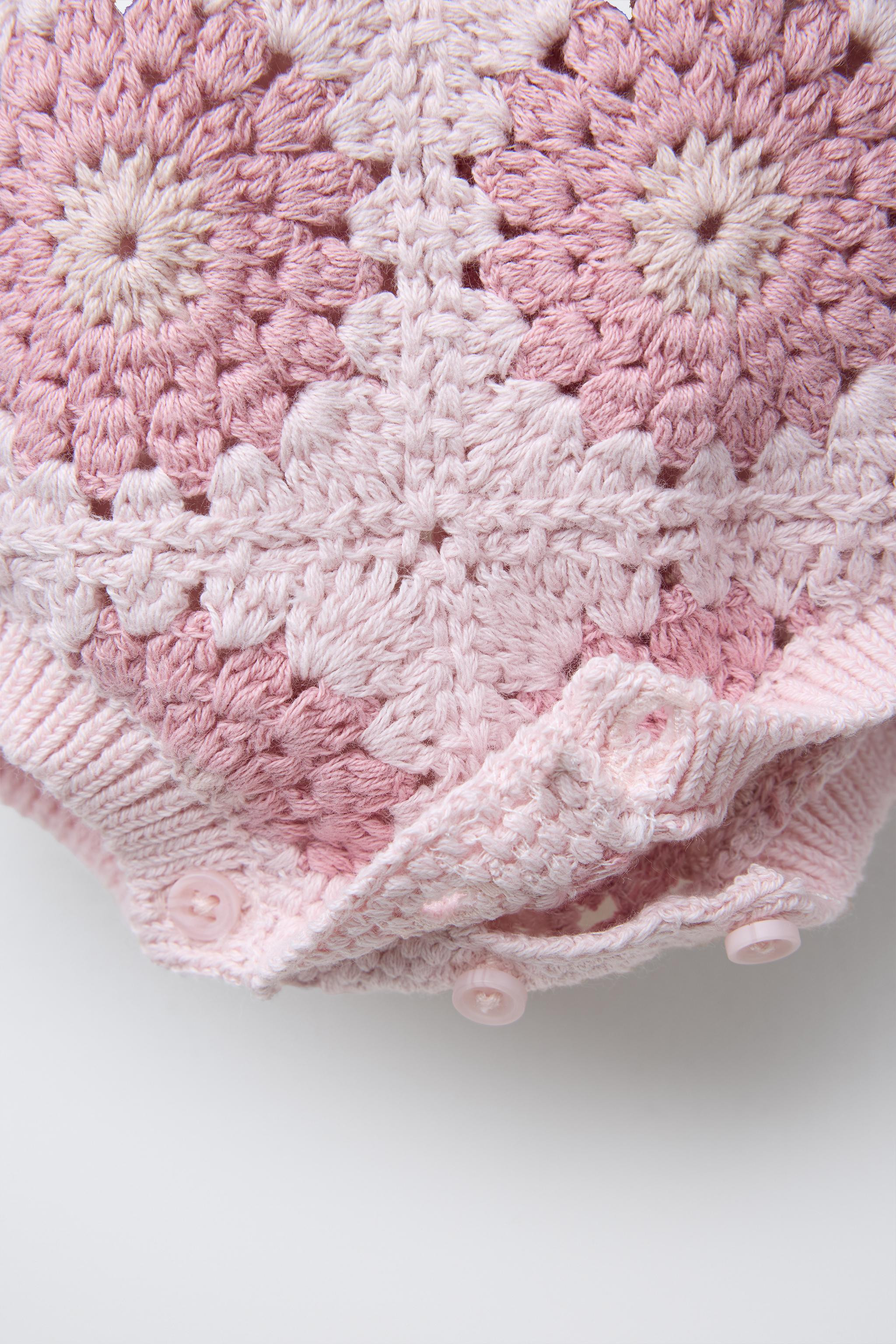 FLORAL CROCHET KNIT ROMPER | Zara US