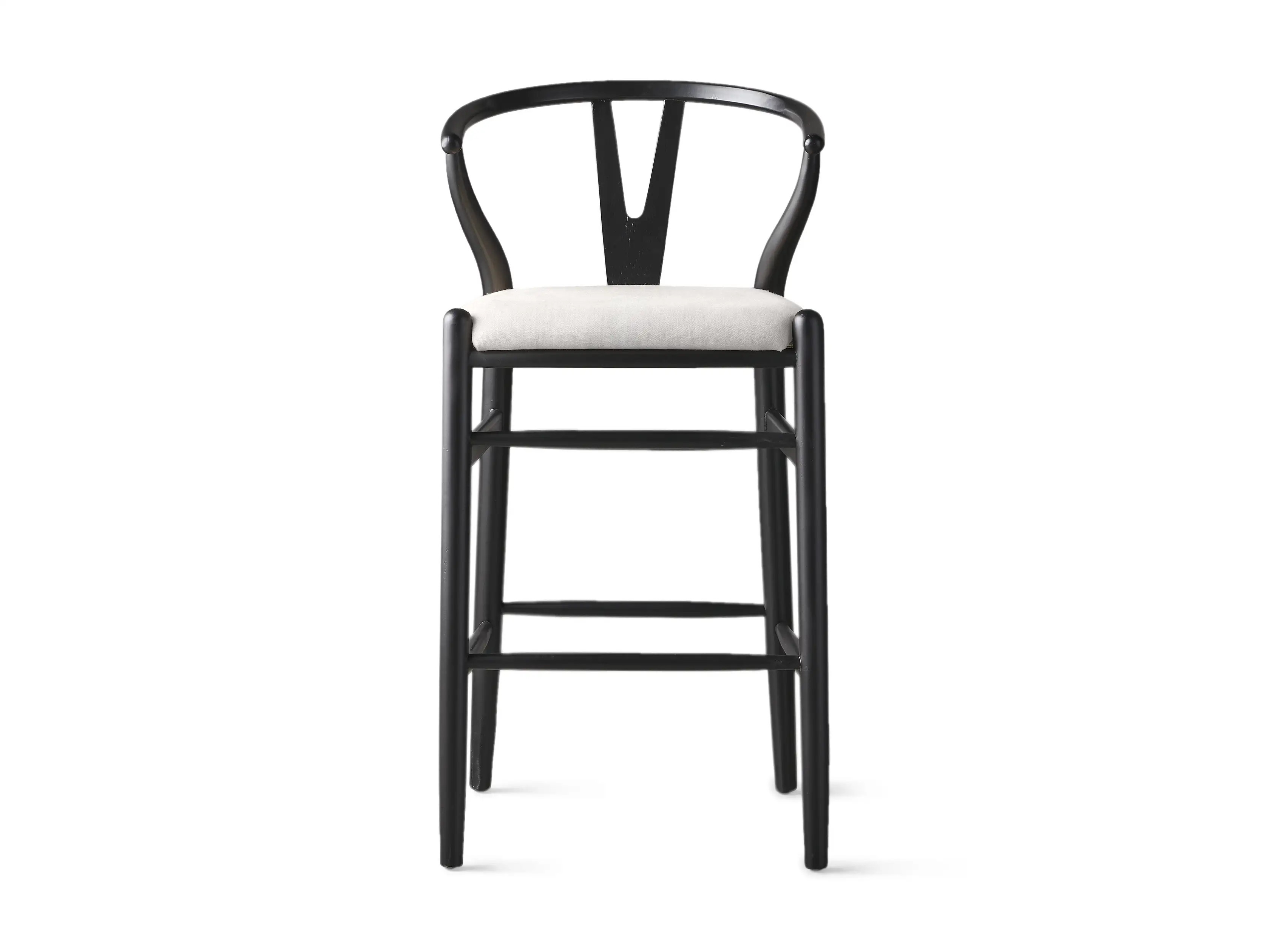 Robin Wishbone Barstool in Solid Black | Arhaus