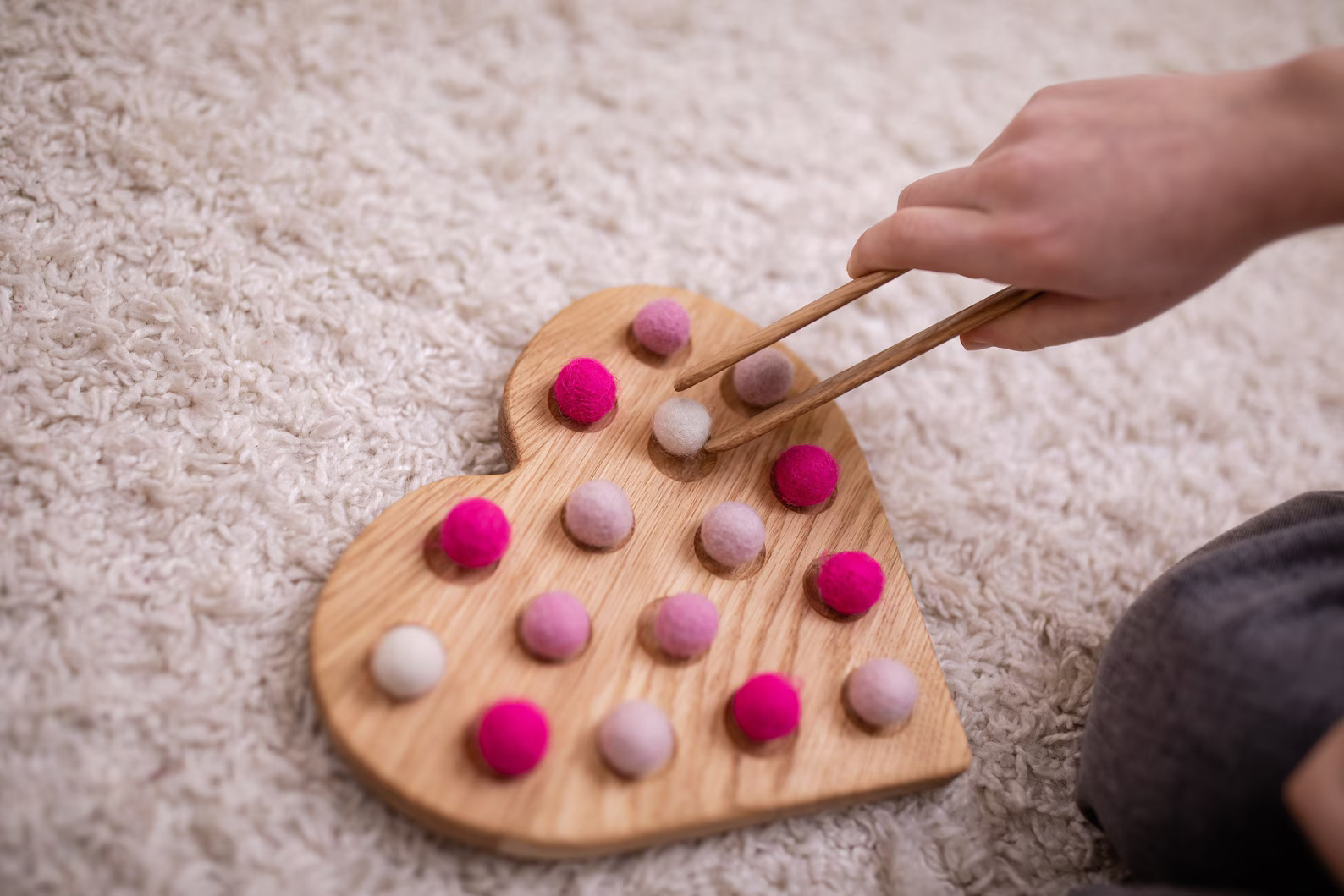 Montessori Wooden Heart Fine Motor Skills Activities Homeschool Learning Kids Valentines Day Teac... | Etsy (US)