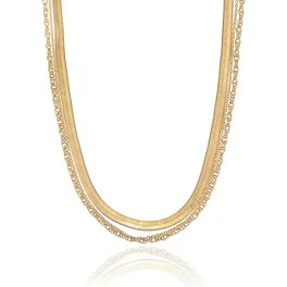 Time and Tru Women's Gold Tone Chunky Curb Chain Necklace 17" with Extender - Walmart.com | Walmart (US)