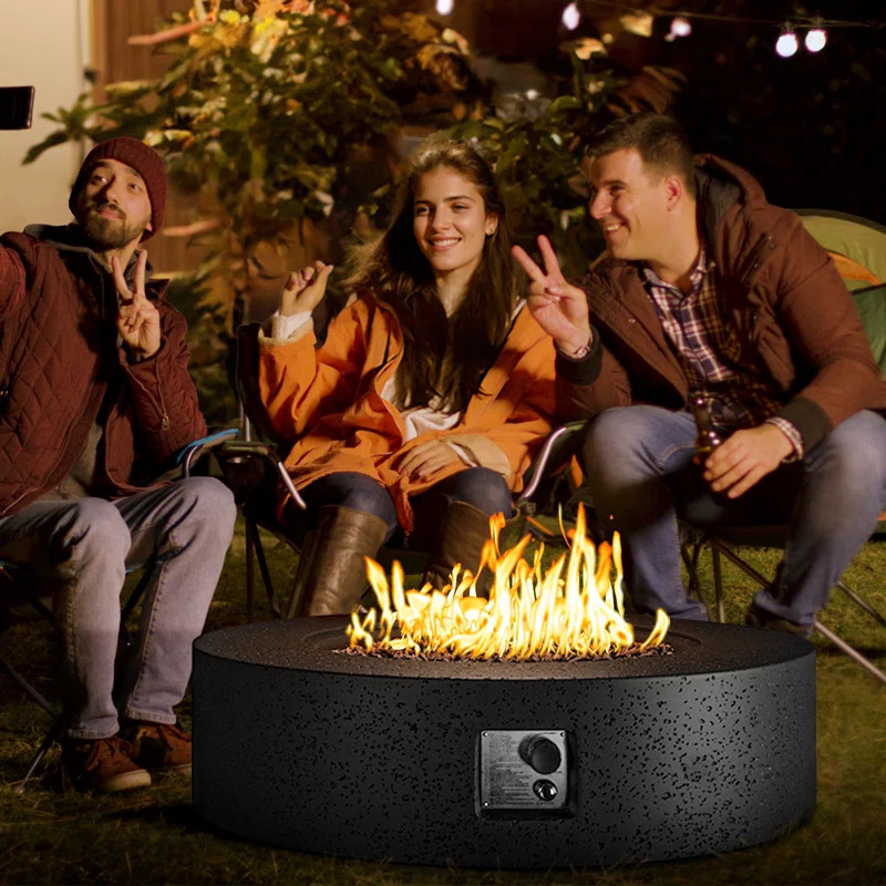 Shade Concrete Propane Outdoor Fire Pit Table | Wayfair North America