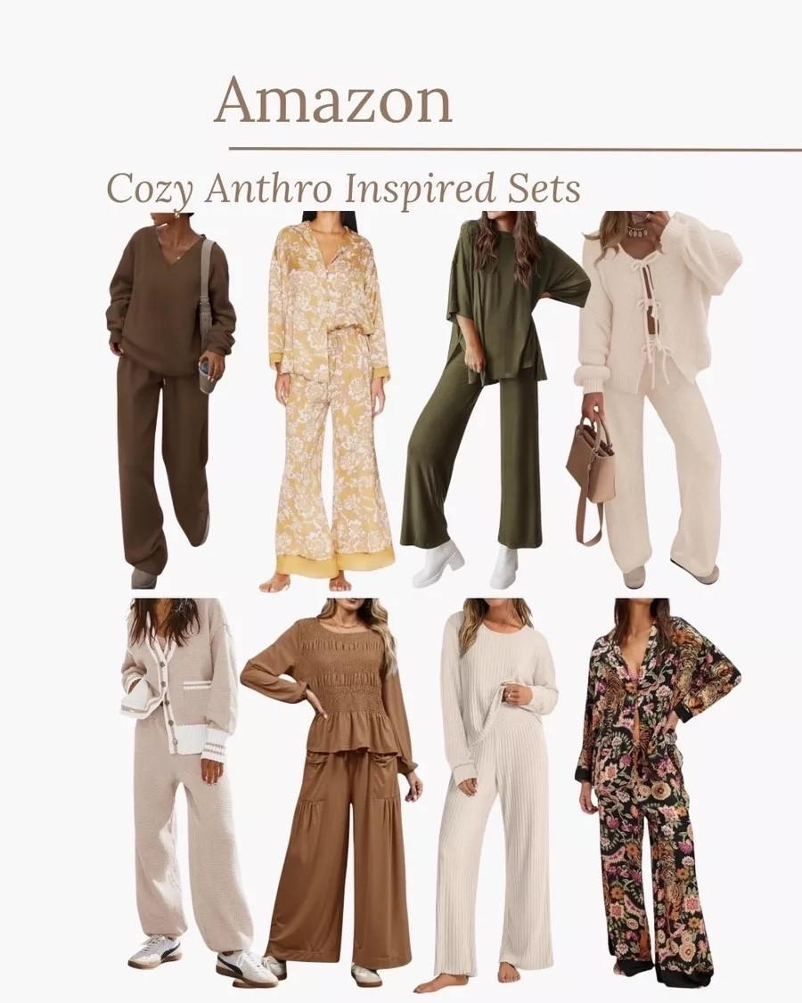 Loving these anthro inspired outfits on Amazon! Winter fashion. Two piece set, 2 piece set. Lounge set #LTKootd

 

 #LTKootd #LTKSeasonal