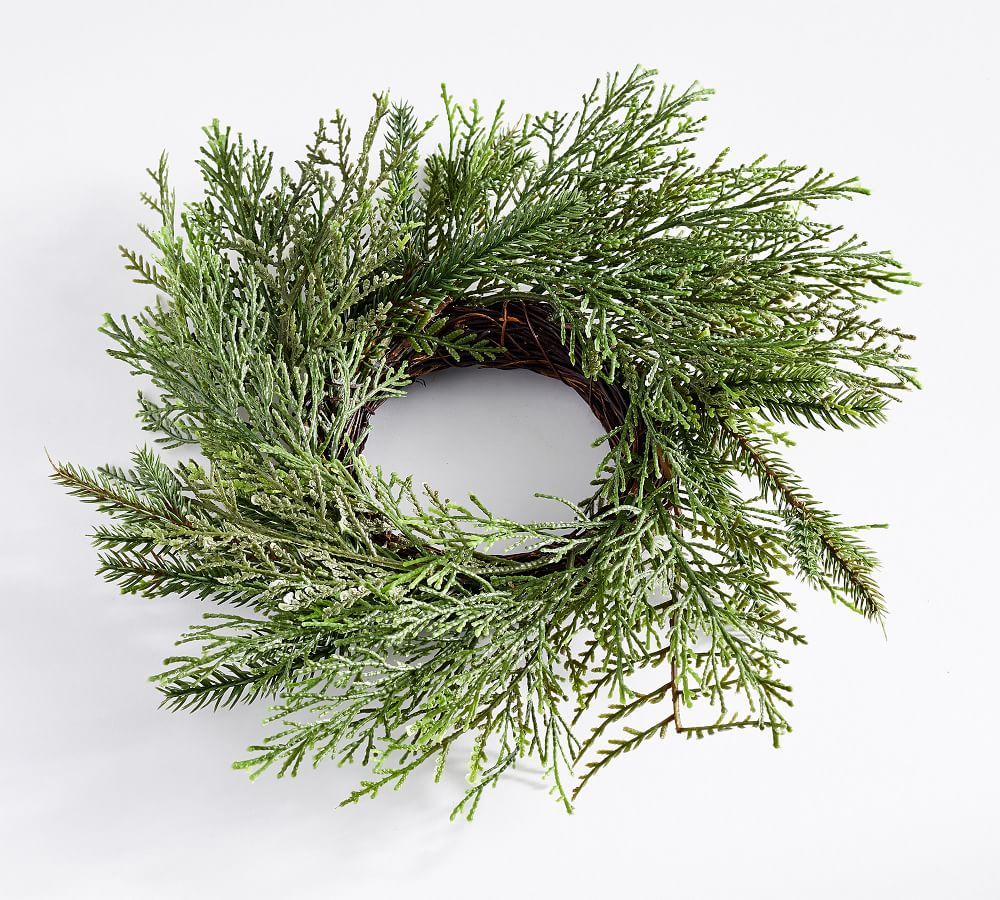 Mixed Faux Pine Wreath - 13&amp;quot; | Pottery Barn (US)