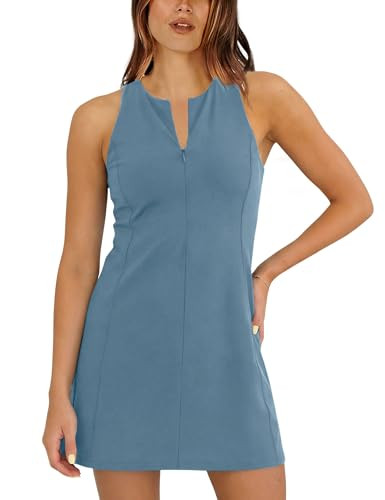 Amazon.com: Zhiyouni Women's Athletic Mini Dress Summer Tennis Workout Active Sports Romper 2 Pie... | Amazon (US)