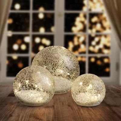 LED Glass Ball Lights in Clear (Set of 3) | Bed Bath & Beyond