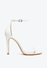 Sandália Gisele Salto Alto Couro Branca | Schutz BR