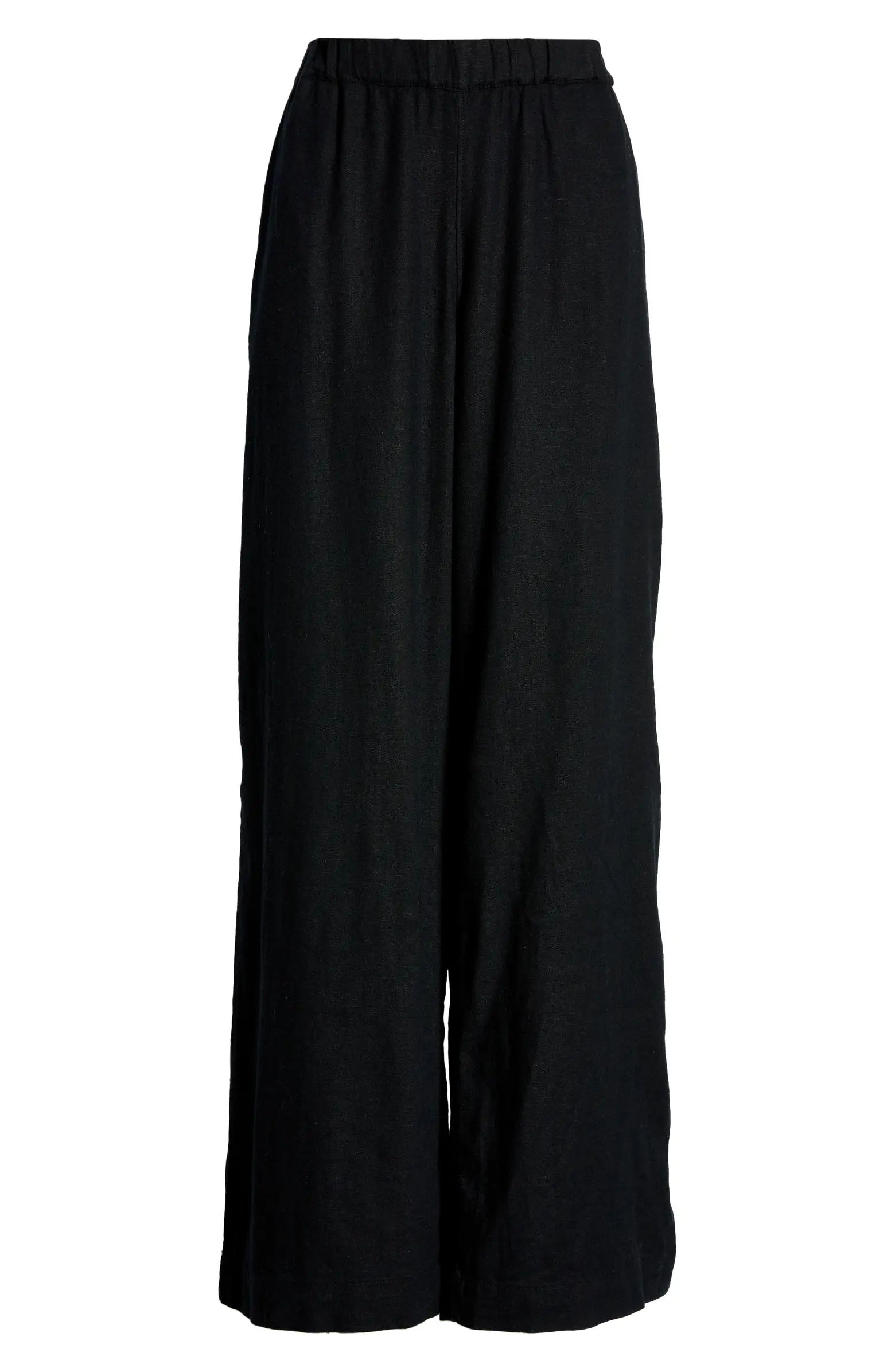 Wide Leg Pull-On Linen Blend Pants | Nordstrom